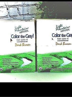 SET ORGANIC Color The Grey Dark Brown Henna Hair Color & Condition Powder 2 NIB